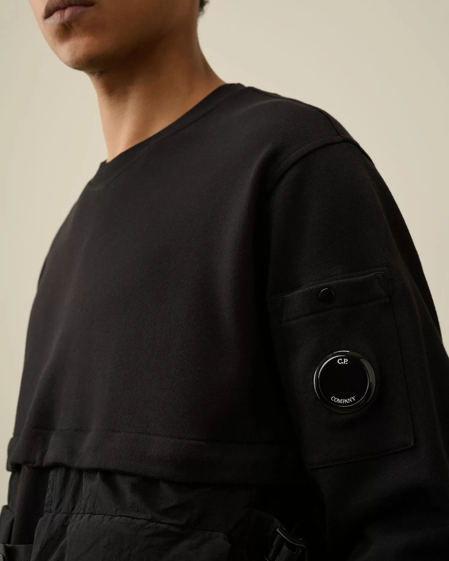 Shop C.P. Company Diagonal Haevet Fleece Blandet Aftagelig Sweatshirt Agave Gron