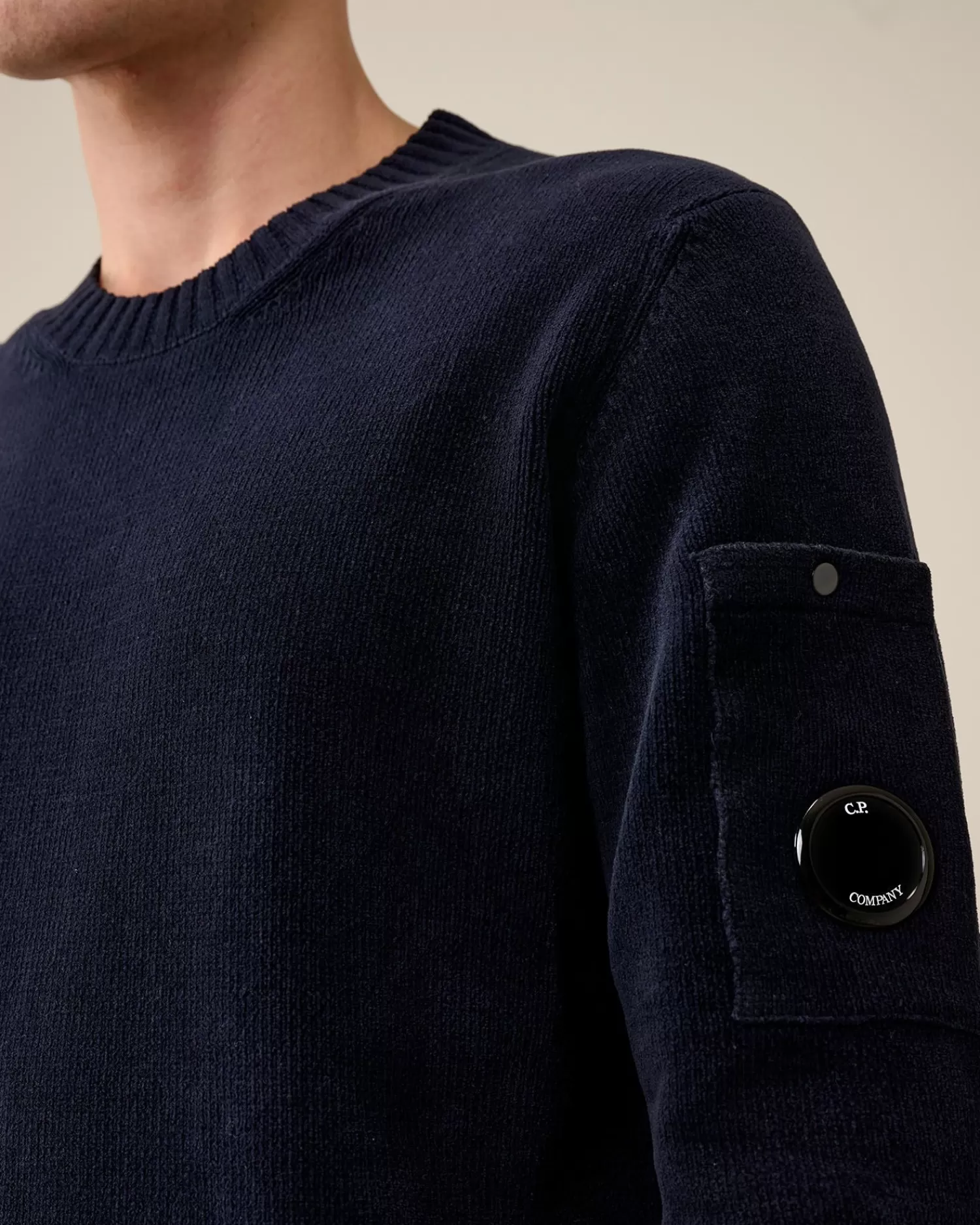 Discount C.P. Company Diagonal Haevet Fleece Blandet Aftagelig Sweatshirt Pistacie Shell-Beige