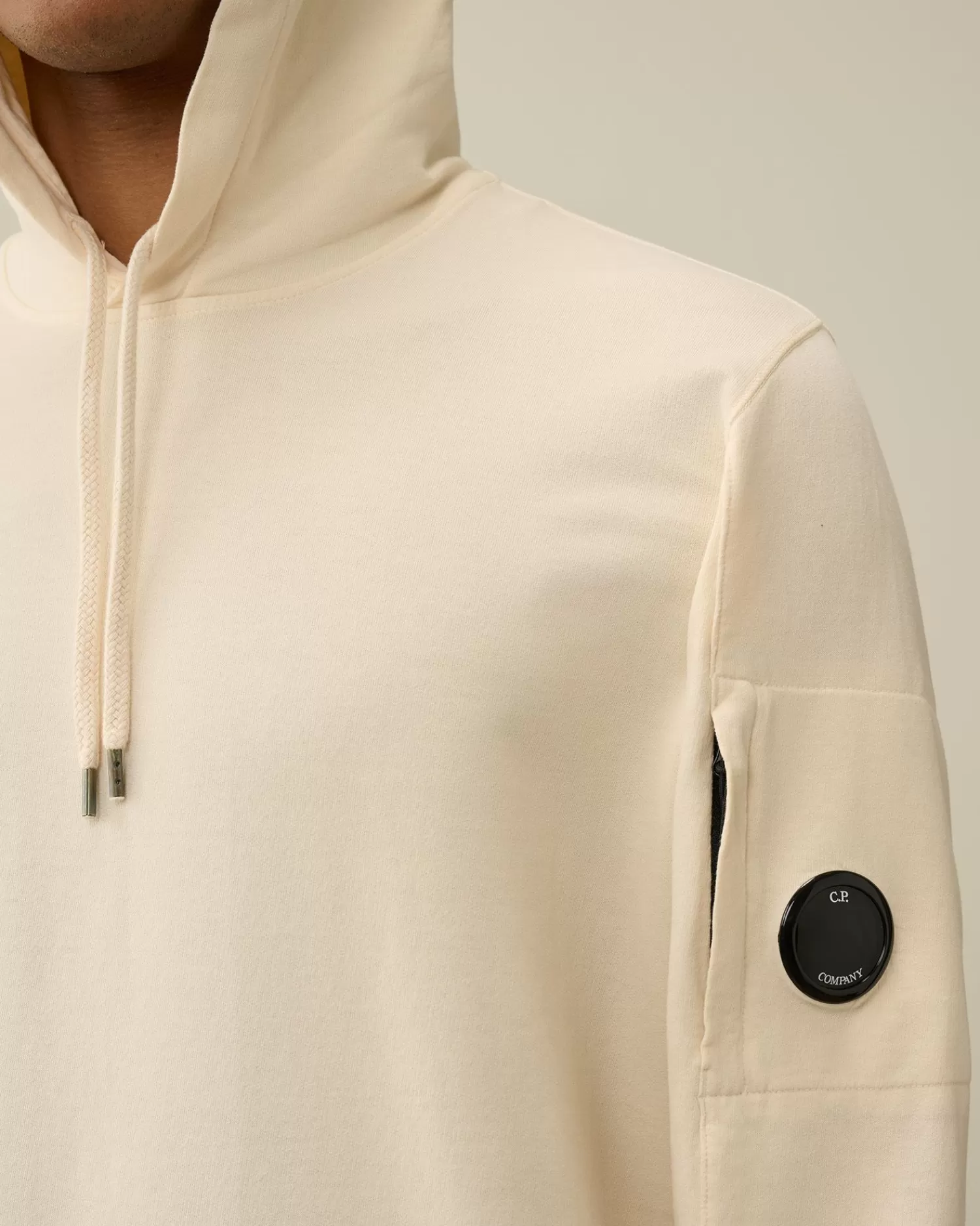 Shop C.P. Company Diagonal Haevet Fleece Blandet Aftagelig Sweatshirt Sort