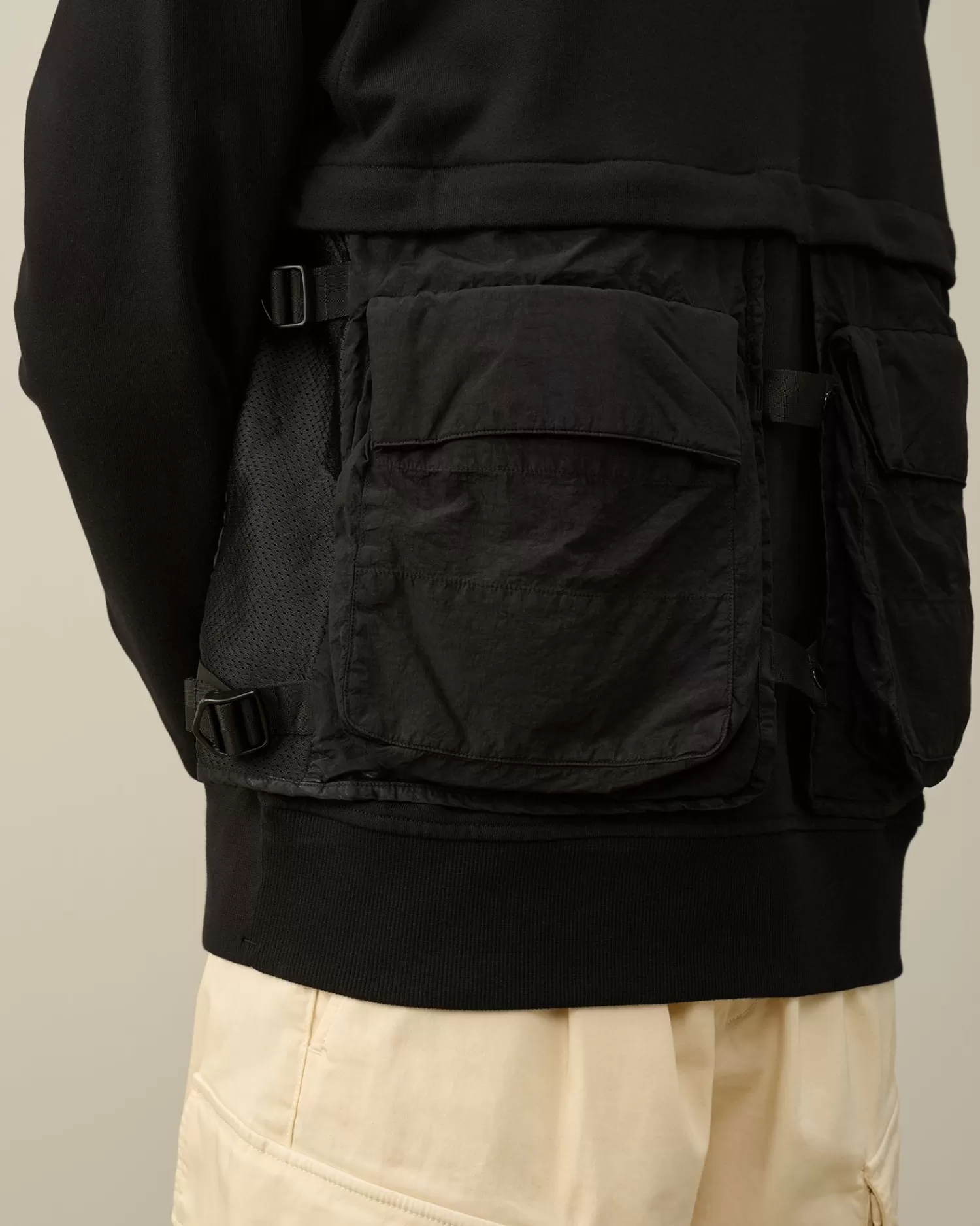 Shop C.P. Company Diagonal Haevet Fleece Blandet Aftagelig Sweatshirt Agave Gron