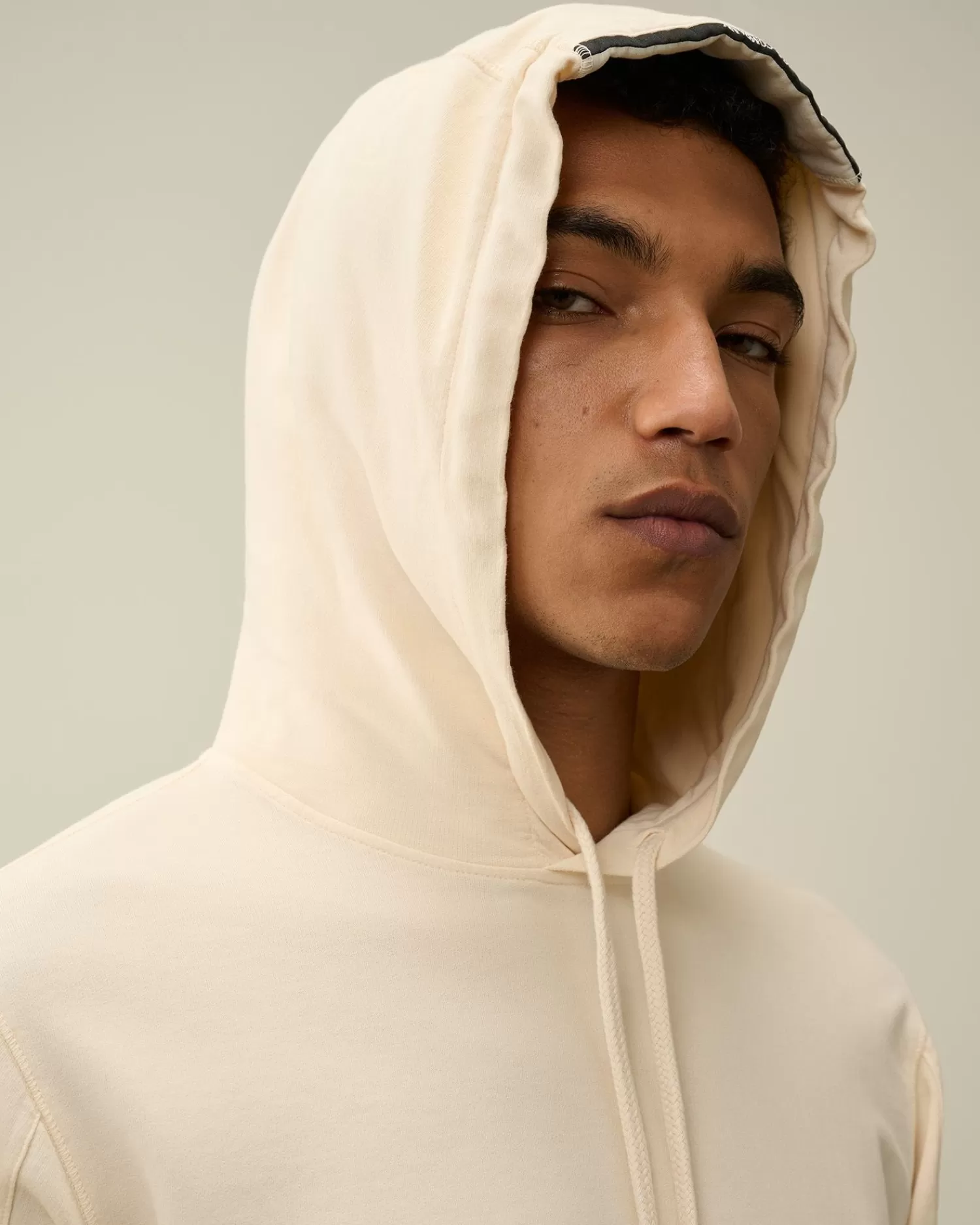 Shop C.P. Company Diagonal Haevet Fleece Blandet Aftagelig Sweatshirt Sort