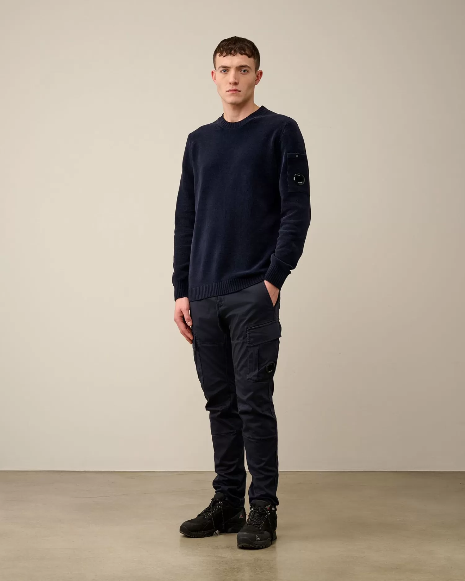 Discount C.P. Company Diagonal Haevet Fleece Blandet Aftagelig Sweatshirt Pistacie Shell-Beige