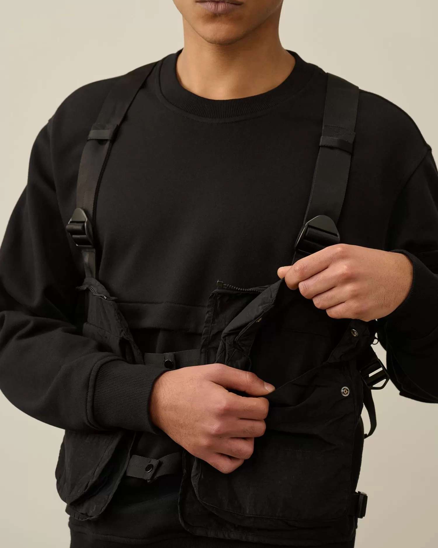 Shop C.P. Company Diagonal Haevet Fleece Blandet Aftagelig Sweatshirt Agave Gron